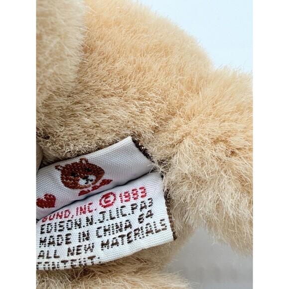 Vintage Baby Gund Plush Dogfeat 1983 Tan Stuffed Animal Dog Spot Puppy Rattle 7” - Picture 11 of 11